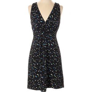 J. Crew V-Neck Dress in Brushstroke Print, Size 0